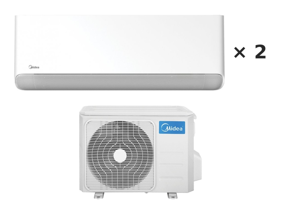 Мульти-сплит система Midea Breezeless E Free Match на 2 комнаты 25+35 м²
